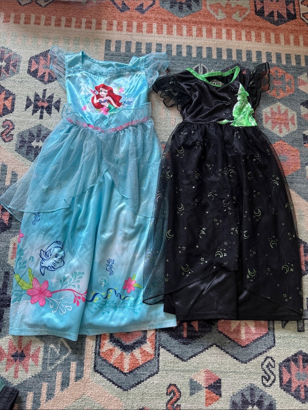 Disney Blue Ariel Nightgown & Elphaba Nightgown Set for Kids